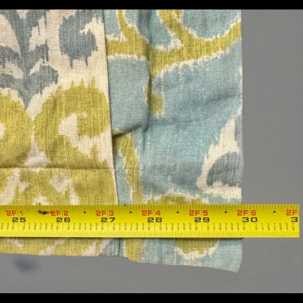 POTTERY BARN Pillow Shams Set of 2 Standard Size Joyce Ikat Cotton Linen Cases